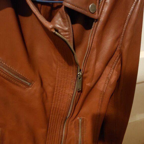 Danier Klaudia XXS: Brick Retro Style Leather Biker Inspired Jacket - Picture 4 of 5